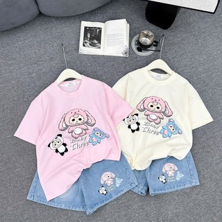 25-50kg Set áo baby three mix quần bò đùi size đại cho bé gái