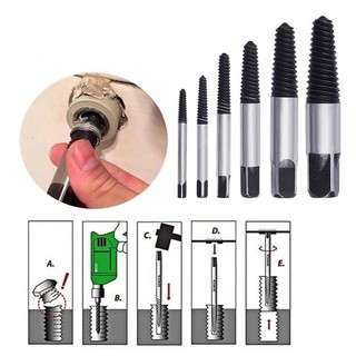 Bộ mũi vít mở ốc gãy 5 chi tiết, Bộ tháo bu lông ốc vít trờn ren, tháo ốc vít gãy