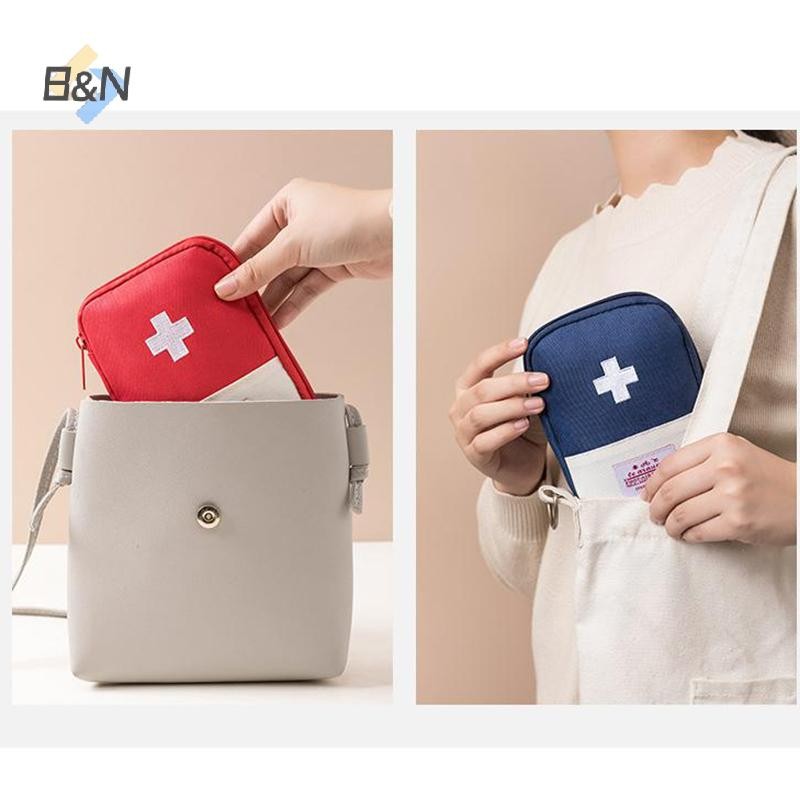 B & N 1 Túi đựng thuốc di động Bộ dụng cụ sơ cứu du lịch Túi đựng thuốc Túi lưu trữ Bộ dụng cụ sinh tồn Hộp thuốc Cắm trại khẩn cấp ngoài trời.