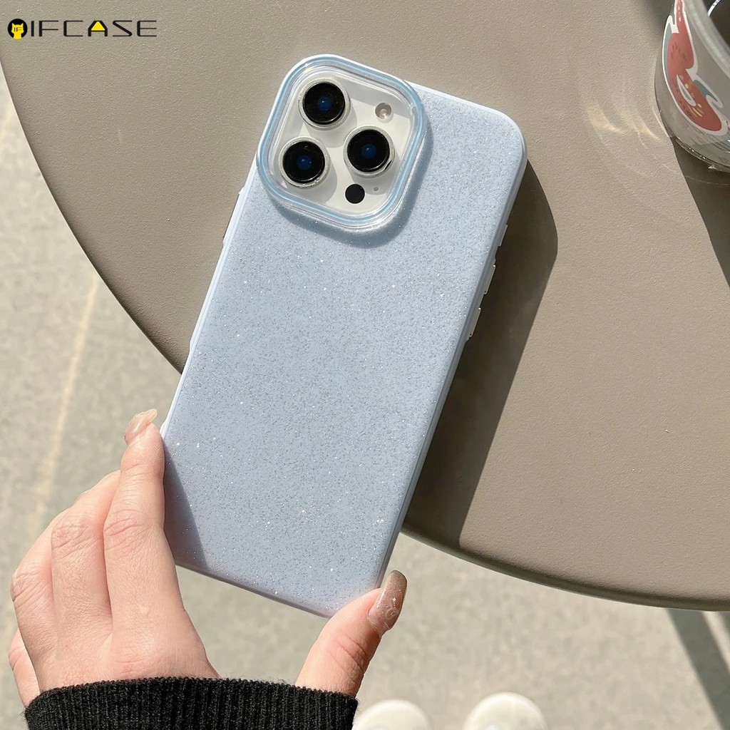 Tương Thích Cho iPhone 16e 16 15 Plus Pro Max iPhone16 Ốp Điện Thoại Sang Trọng Sáng Bóng Lấp Lánh Lấp Lánh Bling Nhiều Màu Sắc Màu Kẹo Trơn Vỏ Chống Sốc Vỏ Ốp Lưng
