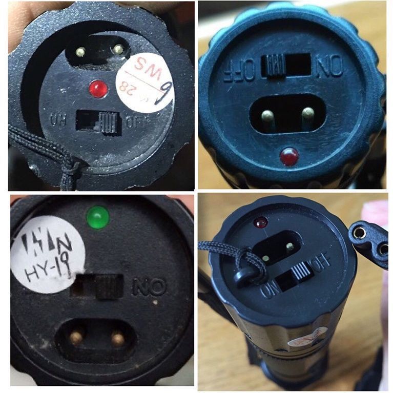 Đèn pin mạnh Dây sạc Đèn pin 2 lỗ Dây nguồn kép hai lỗ 220V Đa năng