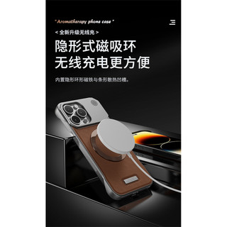 Ốp điện thoại hương liệu bằng da PU từ tính sang trọng cho iPhone 11 12 13 14 15 16 Pro Max Plus Sạc không dây Vỏ không viền