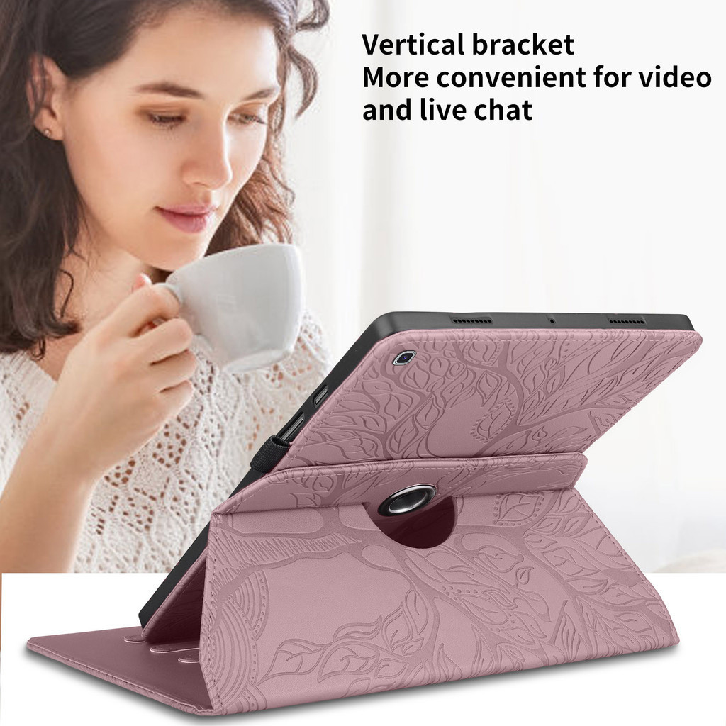 Ốp điện thoại da PU xoay 360 dập nổi Ốp điện thoại TPU mềm cho Samsung Tab A 8.0 "2019 Tab A7 Lite 8.7 A7 10.4 A8 10.5 S6 Lite P610 A9 A9 + X210 S7S8 T870 S9 + S9FE + S8 Ultra S9 Ultra
