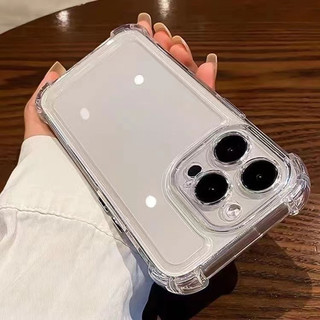 Ốp Điện Thoại Mềm TPU Trong Suốt Pha Lê Silicon Bốn Góc Chống Rơi Cho iPhone 16 15 14 13 12 11 Pro Max 14 15 Plus Vỏ Chống Sốc