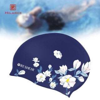 Hilabee Silicone Mũ Bơi Mũ Tắm Bể Bơi Lái Xe Nữ Mũ Bơi In Hoa