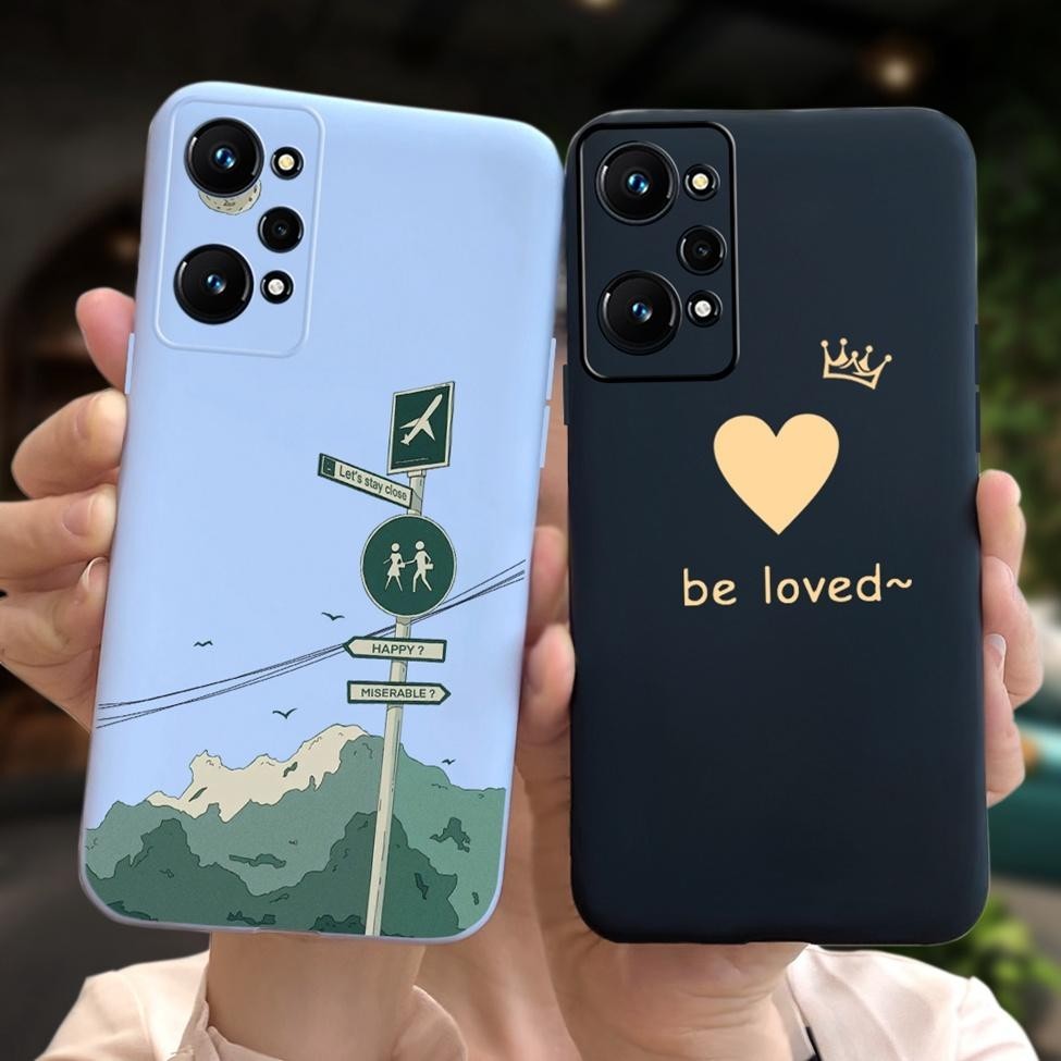 Dành Cho Realme Q5 Pro Vỏ RMX3372 Kẹo Chống Sốc Silicon Ốp Lưng Cho Realme Q5 Pro Ốp Lưng Hoa Thời Trang Dễ Thương Mèo Phi Hành Gia Sơn