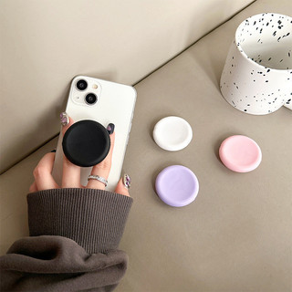 Đơn giản Macaroon Tròn Chắc Chắn Mặt Sau Dán Màu Trơn Griptok Giá Đỡ Điện Thoại