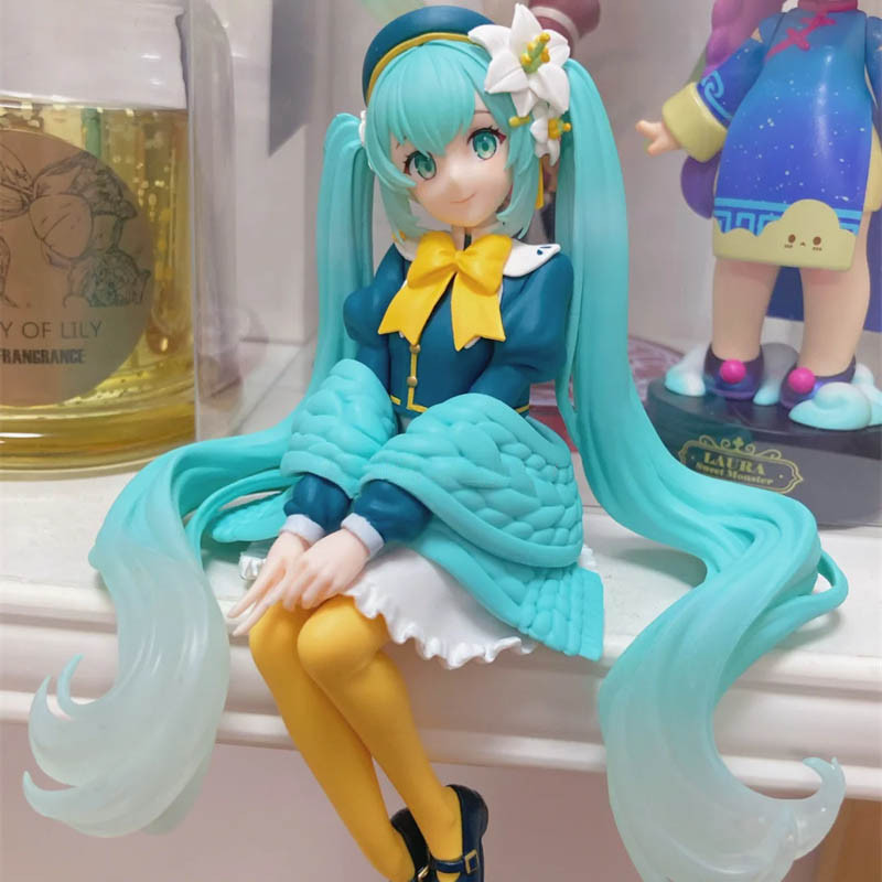 Hatsune Miku Anime Hình Tư Thế Ngồi Hoa Cổ Tích Miku Nhân Vật Hành Động PVC Bộ Sưu Tập Trang Trí Mô Hình