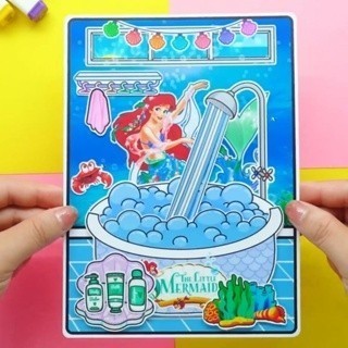 Đồ chơi giấy tocaboca arial quite book, ngôi nhà búp bê nàng tiên cá bóc dán thông minh H22