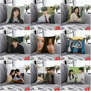 Phim Truyền Hình Hàn Quốc Lovely Runner Vỏ Gối Vuông Byeon Woo-seok & Hye-yoon Kim Một Mặt In Hình Sofa Polyester Gối Phòng Khách Trang Trí Nhà (Không Có Gối)