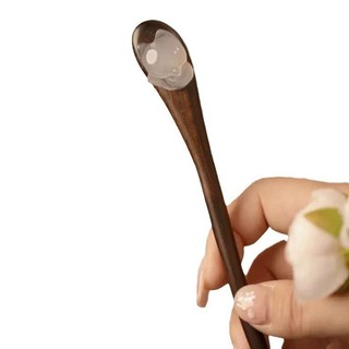 Kẹp tóc bằng gỗ cáo nhỏ dễ thương đầu sườn xám phụ kiện
