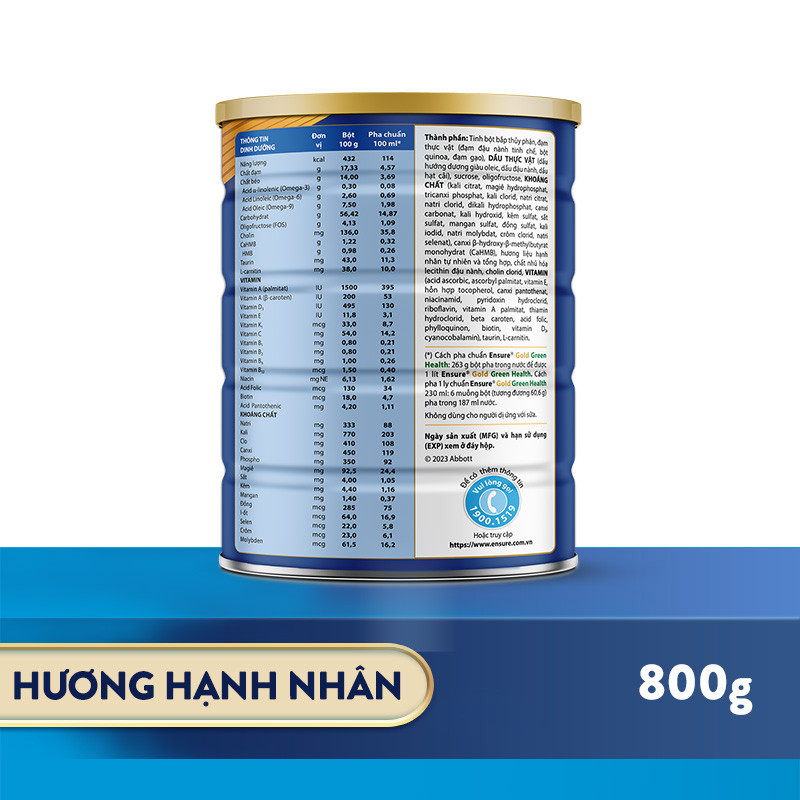 Ảnh Combo 2 Lon Sữa bột Ensure Gold Green Health 800g/ 850g 1