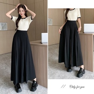 Quần Suông ống Rộng Xếp Ly Váy Nữ Mới Xuân Hè Thời Trang Hàn Quốc Ống Rộng Cao Cấp Quần Tây Nữ lưng thun tôn dáng