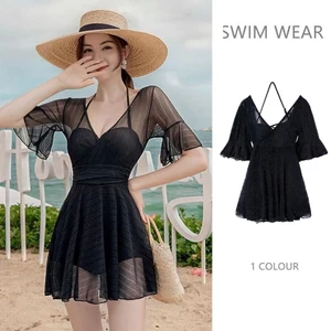Một Mảnh Chắc Chắn Đồ Bơi Váy Nữ Bảo Thủ Đẩy Lên Có Miếng Lót Đầm Bơi Đồ Tắm Bộ Đồ Đi Biển Mặc Monokini