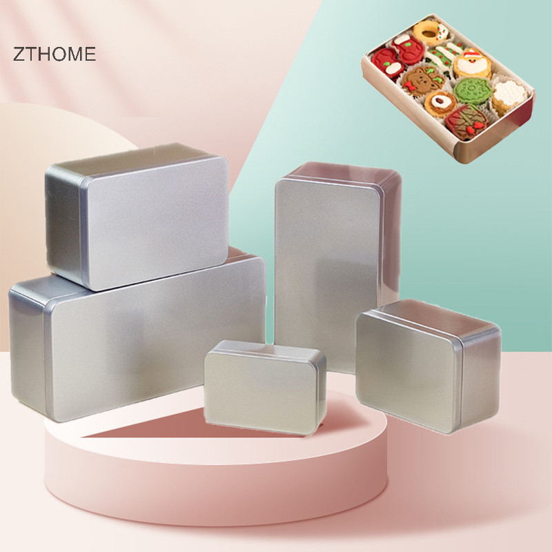 Zthome Mini Tinplate Kim Loại Hình Chữ Nhật Sắt Lưu Trữ Vuông HOT