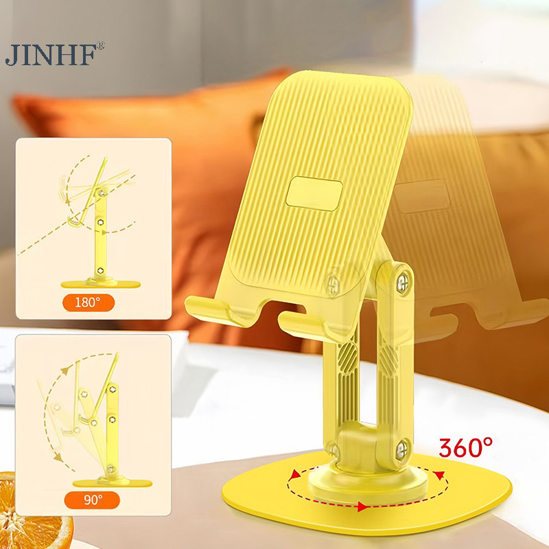 Jinhf 360° Xoay Giá Đỡ Điện Thoại Di Động Có Thể Gập Lại Để Bàn Hỗ Trợ Điện Thoại Di Động Máy Tính Bảng Lười Di Động Hỗ Trợ Điện Thoại Đứng HOT