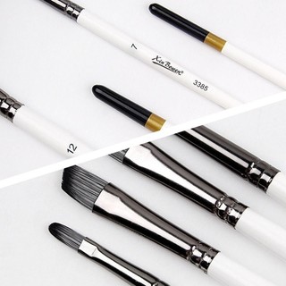 Bộ bút cọ sơn MEGOCE, Đồ dùng nghệ thuật Nylon Bút màu nước, Bàn chải sơn nghệ thuật DIY màu trắng