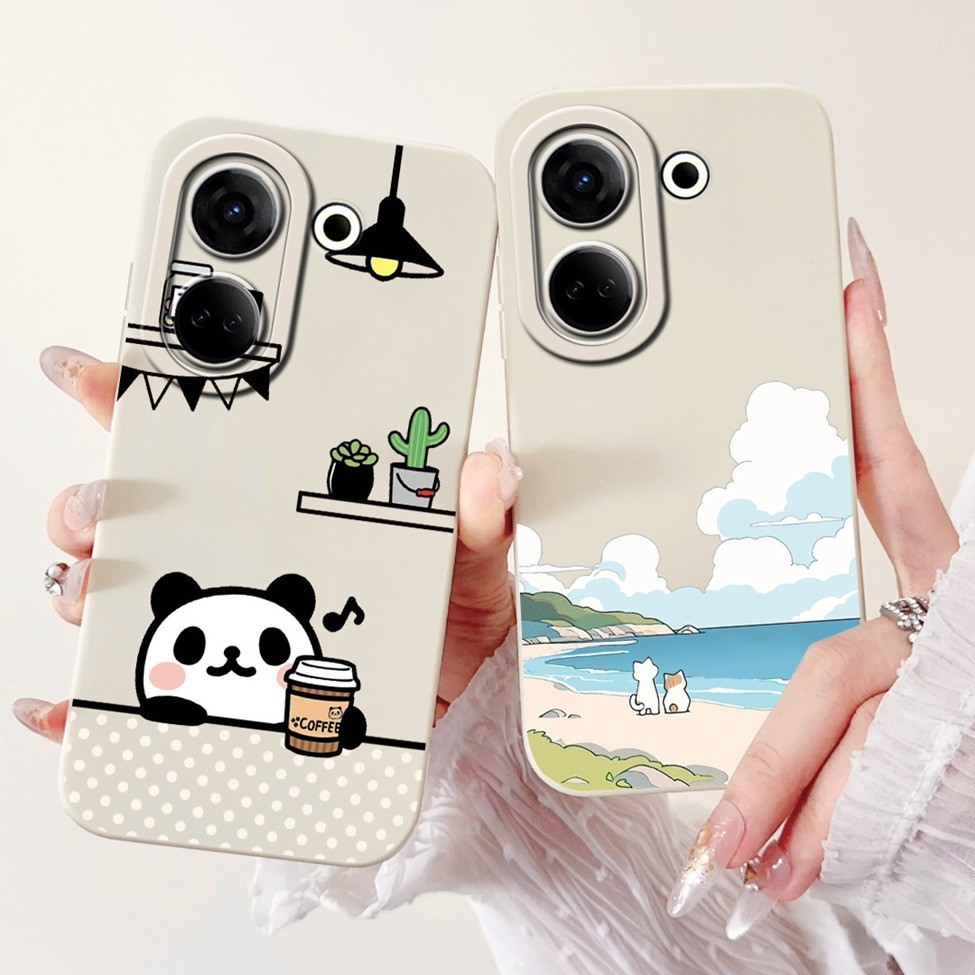 Ốp lưng Tecno Camon 20 Pro CK7n Camon20 CK6n Thẩm Mỹ Mèo Dễ Thương Sơn Cà Phê Silicon Chống Sốc Techno Camon 20 Vỏ Điện Thoại