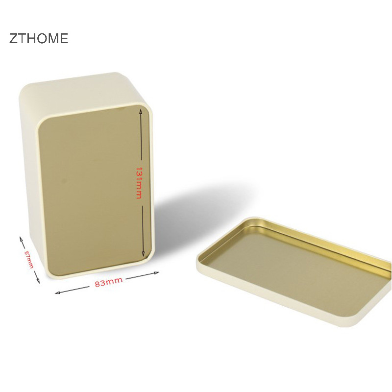 Zthome 1 Hộp thiếc kim loại đựng trà, bánh quy, đồ nhỏ, bảo quản HOT