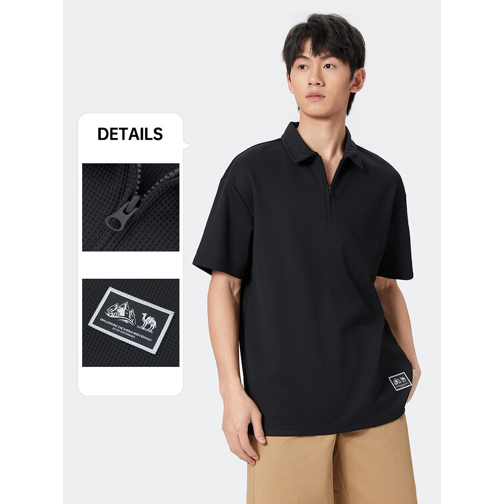 Ảnh Áo sơ mi POLO ngắn tay CAMEL CROWN Áo thun có ve áo thoáng khí 1