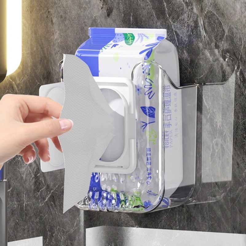 [Đặc sắc] Hộp đựng khăn giấy treo tường - Tiết kiệm không gian, chống thấm nước - Hộp đựng khăn lau ướt - Giá đựng đồ dùng phòng tắm - Giá đựng mỹ phẩm điện thoại - Kệ đựng đồ dùng gia đình