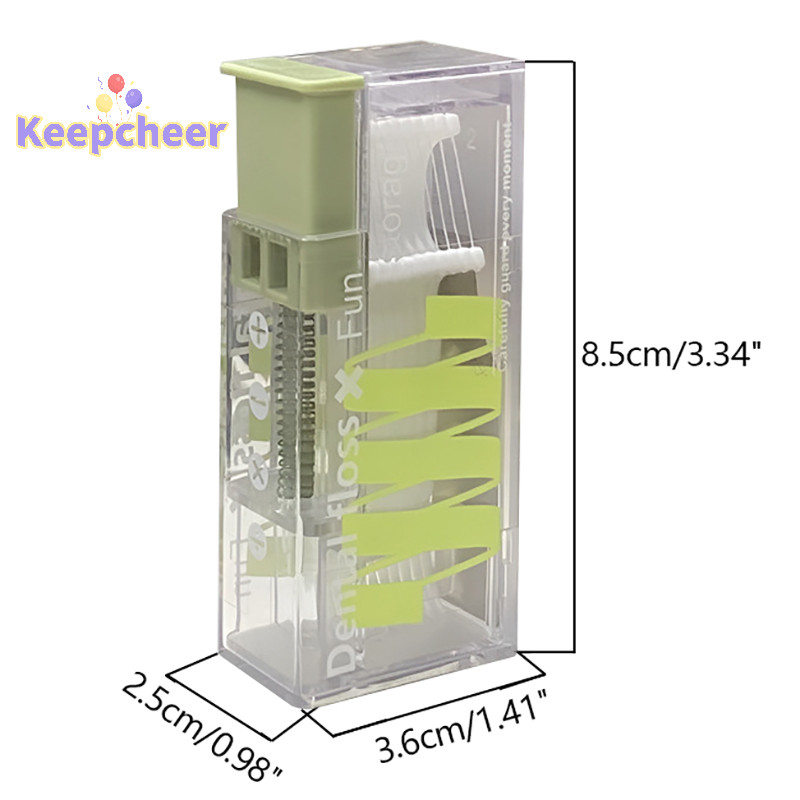 [Keepcheer] Hộp đựng bóng tự động Chăm sóc vệ sinh răng miệng Hộp đựng bóng di động tiện lợi với 10 chiếc Floss [Mới]