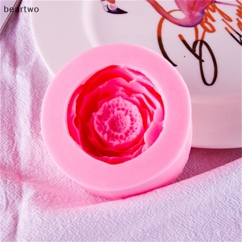 < Beartwo > Hoa Mẫu Đơn Xà Phòng Handmade Khuôn Silicon Làm Bánh Fondant Trang Trí Đẹp