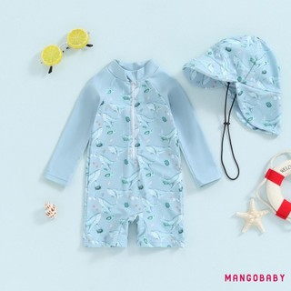 Mg-baby Boy Đồ Bơi Bộ Cá Voi Tay Dài Rash Guard Đồ Bơi Mũ Chống Nắng Tập Đi Tắm Phù Hợp Với Trang Phục
