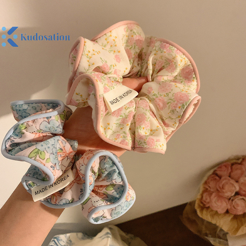 Kudosation Thời Trang Hàn Quốc Hoa Scrunchies Nữ Cô Gái Tóc Co Giãn Dây Cao Su Phụ Kiện Buộc Tóc Vòng Dây Mũ Đội Đầu Mũ Đội Đầu