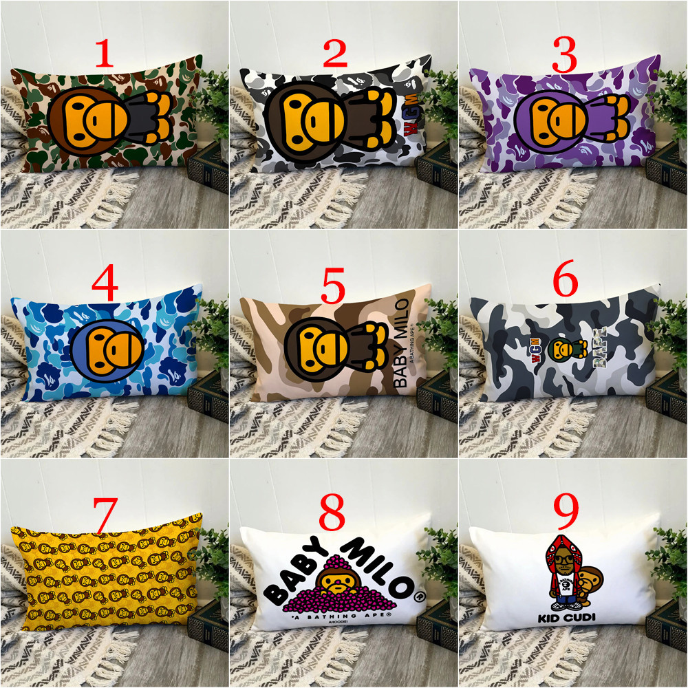 Baby Milo Bape Vỏ Gối Hình Chữ Nhật In Hình Một Mặt Đệm Polyester Trang Trí Nhà Cửa Món Quà Tốt Nhất (Không Có Lõi)