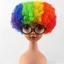 DARON Người hâm mộ bóng đá Tóc giả, Tóc giả tổng hợp Cầu vồng Afro Xoăn Chú hề Tóc giả, Trang trí vũ trường Hiệu suất Chú hề Đạo cụ gợn sóng Halloween Cosplay Tóc Giáng sinh