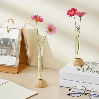 [Giao hàng từ Việt Nam] Bình đựng ống nghiệm LEAFYHOME, Bình thủy canh trong suốt tiết kiệm không gian cây cảnh, Nhựa trang trí với cây gốc tre Chậu hoa