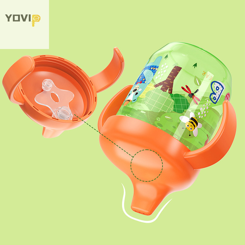 Yovip Bé Học Uống Có Tay Cầm Lật Chống Rò Rỉ Nước Vịt Cốc VN