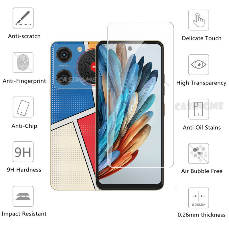 Zte Nubia Music 2024 Film Bảo vệ màn hình 2 trong 1 Kính cường lực che phủ toàn bộ cho ZTE Nubia Music NubiaMusic ZTENubiaMusic Z2353 4G 5G 2024 Ống kính mặt trước
