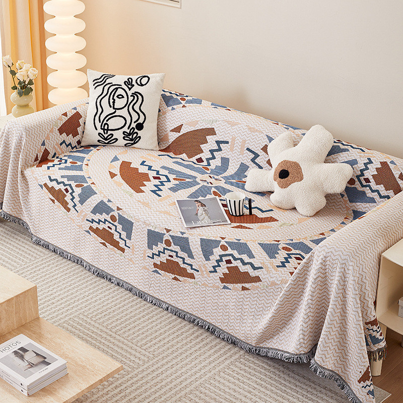 Vỏ sofa tua rua đơn giản hiện đại, Vỏ một mảnh, Chăn sofa chống trượt đa năng dày dặn và chống trầy xước cho mèo, Thích hợp cho ghế sofa hình chữ L