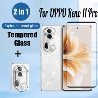 Oppo Reno 11 Pro 5G Kính cường lực bảo vệ màn hình 2 trong 1 cho OPPO Reno 11 F 10 Pro Plus 7 4G 5G Phim bảo vệ màn hình + Phim ống kính máy ảnh