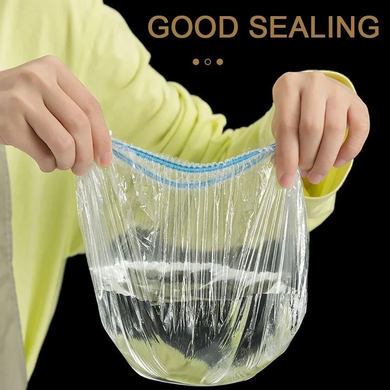 50 / 100 CÁI Bao đựng thực phẩm dùng một lần - Túi màng giữ tươi PE cấp thực phẩm - Phim giữ tươi thực phẩm - Vỏ đựng thức ăn trong bát dày, dùng một lần - Bọc nhựa đàn hồi - Dụng cụ sắp xếp nhà bếp