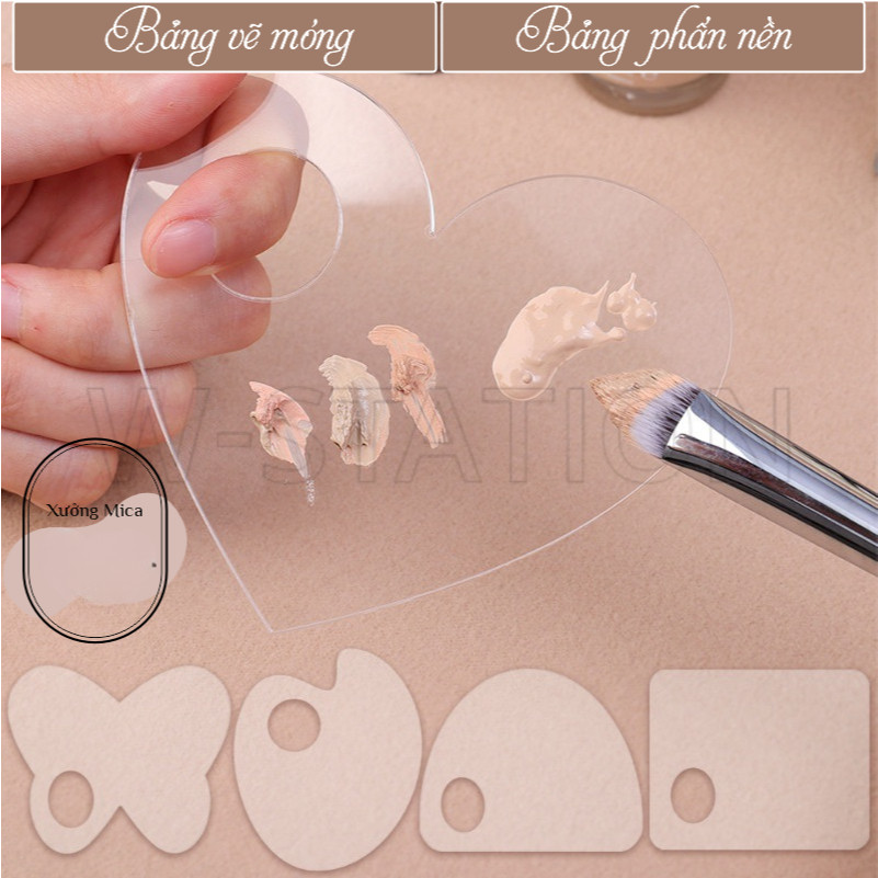 Bảng phấn nền dạng lỏng trang điểm màu / bảng vẽ móng & sơn / tấm acrylic trong suốt / dụng cụ trang điểm