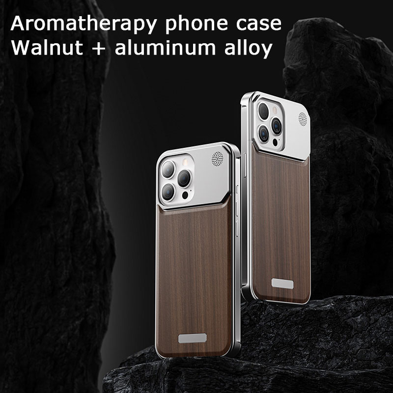 Kim Loại Gỗ Chắc Chắn Ốp Lưng Điện Thoại Iphone 14 15 16 17 Pro Max Hương Liệu Hợp Kim Nhôm Walnut Gỗ Mun Vỏ Điện Thoại Cho IPHON 14 15 Promax