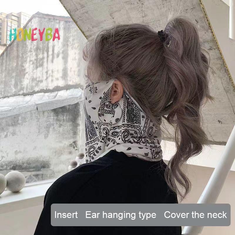 < Honeyba > Mặt nạ Punk thời trang dành cho nam nữ Mặt mùa hè Cổ chống tia cực tím Khăn quàng cổ Hip Hop Thể thao ngoài trời Khăn quàng cổ đi xe đạp