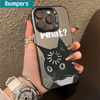 ibumpers Ốp Lưng IPhone Họa Tiết Mèo Đen Vui Nhộn Ốp Điện Thoại IMD Cứng Trơn Chống Bẩn Chống Sốc Cho IPhone 16 15 14 12 13 11 Pro Max