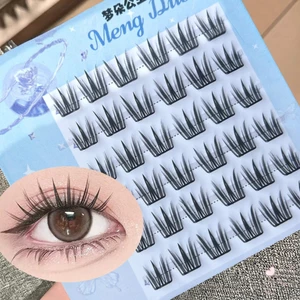Lông mi giả Cụm lông mi tự nhiên Wispy Pre-glued Cụm lông mi tự dính