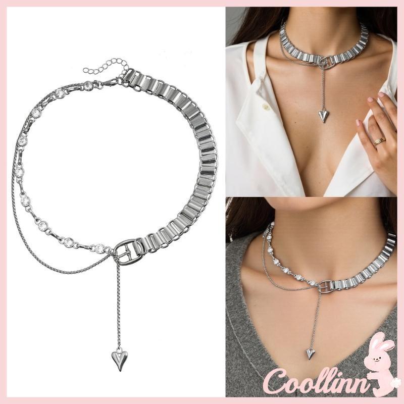 Vòng cổ chuỗi hợp kim COO với mặt dây chuyền trái tim Phụ kiện cổ hợp thời trang cho các bữa tiệc