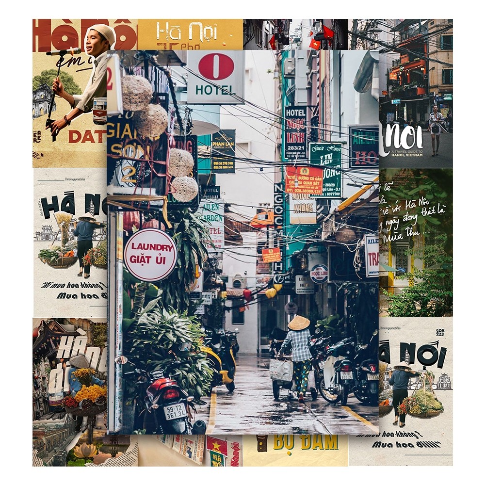 [DECAL] A5 In Màu - Set 50 Tờ Poster Giấy Dán Tường - POSTER HÀ NỘI - Decor Trang Trí Nhà | MS: 111562