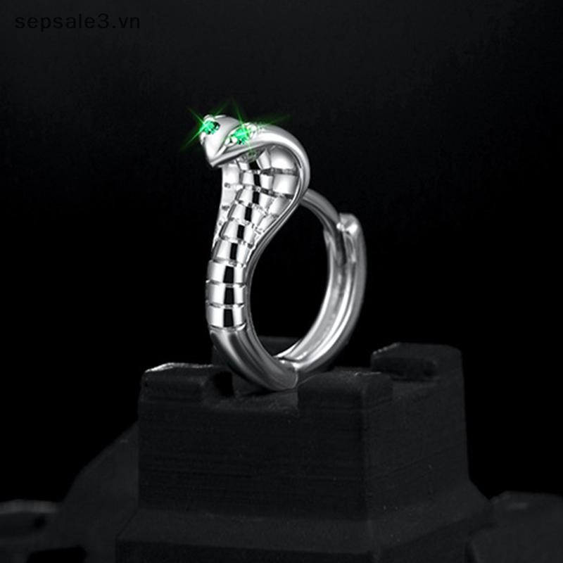 # Sepsale # Thời Trang Punk Gothic Đồng Zircon Bông Tai Rắn Mắt Xanh Cho Nam Nữ Hip Hop Cá Tính Thoáng Mát Hổ Mang Vòng Bông Tai Trang Sức.