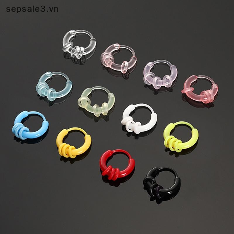 # Sepsale # 10 Chiếc Bông Tai Vòng Nhựa Nhiều Màu Sắc Bông Tai Nhỏ Dễ Thương Cho Nữ Bé Gái Khóa Tai Đa Năng Đơn Giản Phụ Kiện Trang Sức Quà Tặng.