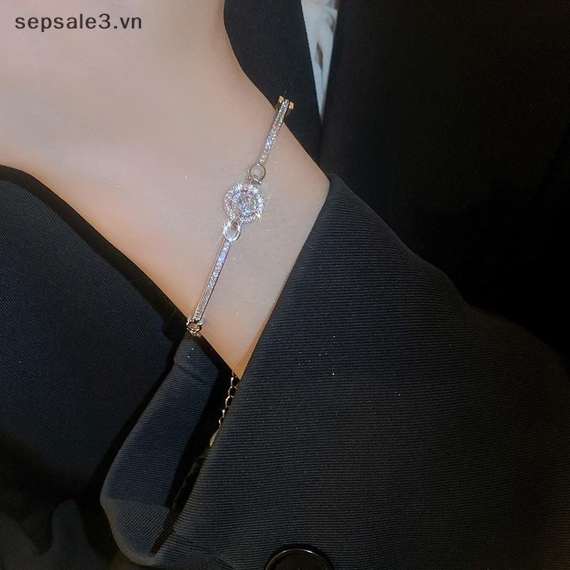 # Sepsale # Vòng tay Zircon có thể điều chỉnh lấp lánh sang trọng nhẹ nhàng Thời trang chất lượng cao Vòng tay phù hợp cho nữ Trang sức đám cưới Quà tặng sinh nhật.
