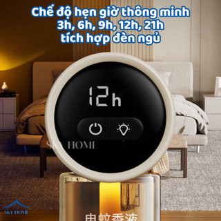 Máy Xông Tinh Dầu Đuổi Muỗi Hẹn Giờ Màn Hình LED Tích Hợp Đèn Ngủ, Máy Đuổi Muỗi Khuếch Tán Rộng MXTD01 - NGÓI HOME
