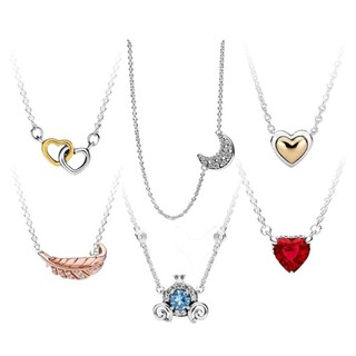 Còn hàng Dây chuyền xương đòn hình trái tim đỏ vàng lông vũ Shining Moon