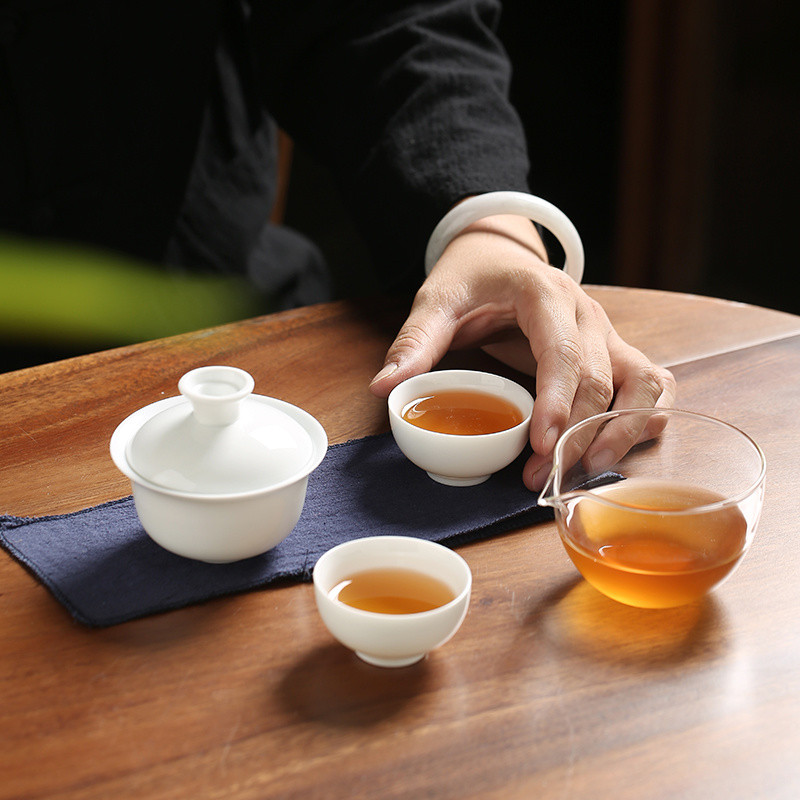 ✨Bộ Trà Du Lịch Gốm & Một Nồi Hai Cốc & Cốc Nhanh Di Động & Ấm Trà Kung Fu & Bộ Trà Du Lịch Ngoài Trời Có Túi